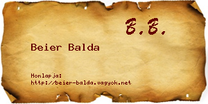 Beier Balda névjegykártya